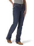 Wrangler Women's Cowgirl cut Mid-rise "Cash" Ultimate Riding Jean,Blue,3/4x34