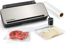 FoodSaver Multi-Use Food Preservation System | Food Vacuum Sealer Machine | with Handheld Sealer, 1 Roll, 4 Vacuum Sealer Bags & 4 Zipper Bags | Silver with Black Accents [VS3190]