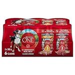 Purina ONE Classic Ground Wet Dog Food, Variety Pack 2 Flavours - 368 g Can (6 Pack)