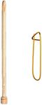 ChiaoGoo Tunisian Crochet Hook 9-inch (23cm) Bamboo Natural; Size US J (6mm) Bundle with 1 Artsiga Crafts Stitch Holder 1024-J