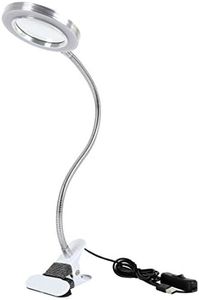 ODOMY Lampada Estetista con Lente d'Ingrandimento 8 Diottrie,Lampada LED USB Portatile,Clip Portatile e Lampada a Collo di Cigno Flessibile per Trucco Tattoo Nail Art Bellezza