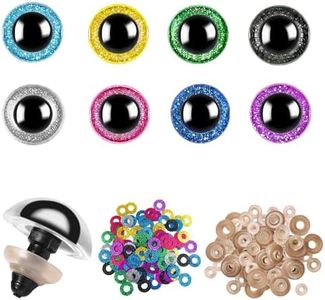 160pcs 12mm Safety Eyes for Amigurumi Glitter Plastic Safety Eyes for Crochet with Washers Craft Crochet Eyes Doll Eyes for Plush Stuffed Animals DIY Halloween Decorations(12mm Colorful)