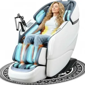 KTENTITO Massage Chair Full Body, 2025 Zero Gravity SL-Track Shiatsu Massage Chairs Recliner with AI Voice, LED Backlight Remote Control, Waist & Calf Heating, Phone Controller and Holder, White Grey