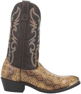 Laredo Mens Monty Snake Pointed Toe Dress Boots Mid Calf - Brown, Brown, 8