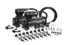 VIAIR 310 Stealth Series 200 PSI Dual Value Pack, Air Ride Suspension, Air Horns, 50% quieter, 100% duty @ 100 PSI, Black,31032