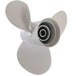 Meredith Aluminum 3 Blades 10 3/8"x13" Outboard Propeller for 3-1/2" Gearcase Yamaha Engines 25~60HP,13 Spline Tooth,RH