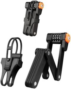 volunt Mountain Bike Code Lock,Bicycle Code Lock,Folding Bike Lock with 4 Password Anti-Theft, Heavy Duty Bicycle Security Combination Chain Lock with 8 High Security Hardened Metal, Black