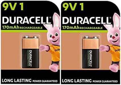 2X Duracell 9V Ricaricabili 170 mAh (2 Blister Da 1 Batteria) 2 Pile
