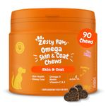 Zesty Paws Salmon Skin & Coat Care with Fish Oil for Dogs | Supports Skin Care and Healthy Coat | Dog Chews | Dog vitamins and supplements with fish oil for dogs - 90 Count