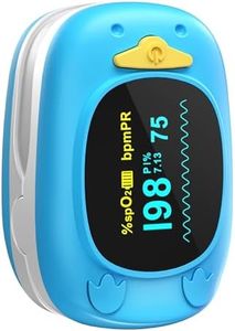 HealthTree Tragbarer Fingerspitzen-Blutsauerstoffsättigungsmonitor, pädiatrisches Pulsoximeter mit OLED-Bildschirm, 2 AAA-Batterien im Lieferumfang enthalten, geeignet für Babys und Kinder