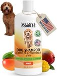 USDA Organic Dog Shampoo, Conditioner & Detangler - Best Shampoo for Goldendoodles, Poodles & Doodles - Pet Shampoo For Matted Hair - Sensitive Skin Shampoo for Puppies - Made In The USA, 16OZ (Mango)