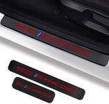 Door Sill Protector Compatible fit Honda Civic Accessories, Door Sill Guard Decoration Door Sill Scuff Plate Sticker (Red&Black)