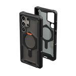 URBAN ARMOR GEAR UAG Designed for Samsung Galaxy S24 Ultra Case 6.8" Plasma XTE Black/Orange, Magnetic Charging & Kickstand Rugged Military Drop-Proof Impact Resistant Transparent Protective Cover