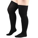 DRESHOW Plus Size Women Thigh High Socks Striped Over Knee Long Boot Stockings Knee High Socks Leg Warmers