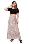 Tennecy Women Western Looks Long Wrap Around Skirt Free Size(White).