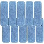 10 Pack Replacement Microfiber Pad for Rubbermaid Commercial 18 Inch Mop Head - Wet & Dry Commercial Cleaning Refills Reusable Mop Refills Fit for Any Microfiber Flat Mop System 18"