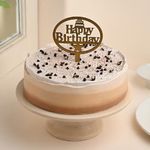 FlowerAura Delicious Silky Smooth Fresh Chocolate Coffee Flavor Birthday Cake With Happy Birthday Topper Gift's For Girlfriend, Boyfriend, Husband, Wife, Friends & Colleagues (Same Day Delivery)(1Kg)