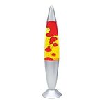 Global Gizmos 48850 16" Red & Yellow Lava Lamp / Silver Base / Retro Nostalgia / Relaxing Mood Light / Decorative Illumination