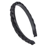 Gledola Braided Headband With Teeth Braids Hairband With Tooth Synthetic Hair Band Plaited Hairband For Women (Black)