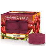 Yankee Candle Tea Light Scented Candles | Black Cherry | 12 Count