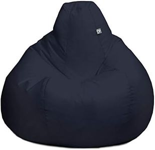 rucomfy Beanbags Extra Large Classic Outdoor Adult Bean Bag Chair. Home or Garden Seating Patio Furniture. Arrives Filled. Water & UV Resistant. Machine Washable - 70 x 110cm (Navy Blue)