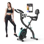 MERACH 4 in 1 Foldable Exercise Bike with Exclusive APP for Customizable Exercise Plans, 16-Level Magnetic Resistance Folding Stationary Exercise Bike, 300lbs Capacity and Comfortable Seat Cushion