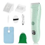 HOTUT Baby Hair Clippers,Waterproof Kids Quiet Hair Trimmer with 2 Guide Combs,Rechargeable Cordless Hair Cutting Machine,with Safe Ceramic Blades,with LCD Display,for Toddlers and Children(Green)