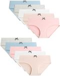 Adorel Teen Girls Knickers Mid Waist Briefs Underpants Pack of 10 Panda Bow Kot 10-11 Years (Manufacturer Size M)