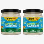 REPEAT GUD Vegan Mayonnaise | 100% Chemical Free | Soy Free | 50% Less Fat | 10x more Protien | No Refined Sugar | No Soy/ Palm Oil | Plant Based | Extra Creamy & Delicious With Cashew Milk & Pea Protein | Healthy Sauce For Kids | 180 gm (Pack of 2)
