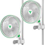 VIVOSUN 2-Pack AeroWave E6 Grow Tent Fan 6”, EC Motor, Smart Wifi Control, US Patented Auto Oscillating Clip fan, IP54, Strong Airflow but Quiet for Hydroponic Ventilation Circulation