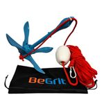 BeGrit Kayak Anchor 3.3 lb Small Boat Anchor Kit Blue Folding Grapnel Anchor Carbon Steel for Canoe Jet Ski SUP anchor with 32.8 ft ø 6 mm Anchor Line Carrying Bag