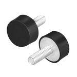 uxcell M6 Rubber Cylindrical Vibration Isolators Mounts with Threaded Studs Shock Absorber 0.71" Diameter, 0.31" Height,8pcs