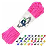 Paracord Planet 100' Hanks Parachute 550 Cord Type III 7 Strand Paracord Top 40 Most Popular Colors (Neon Pink)