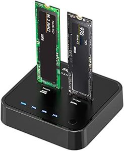 ISHEEP K3016P2 NVMe AHCI Cloner Duplicator, 20Gbps Dual Bay M.2 SSD Docking Station, Support Offline Cloner and Copy Function, SSD Size for 2230 / 2242 / 2260 / 2280