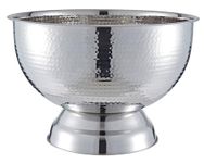 Buckingham Stainless Steel Champagne & Wine Cooler, Punch Bowl, ice Bucket 17.5 L / 40 cm (Hammered Effect)