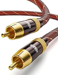 EMK Digital Coaxial Audio Cable - Subwoofer Cable RCA to RCA - Dual Shielded - Gold-Plated - Orange (6.6Ft/2Meters)