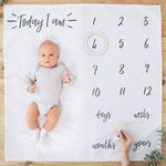 Ginger Ray White Fabric Baby Milestone Blanket Mat Keepsake 1 Pack