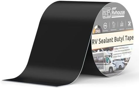 Rvhouse RV Roof Tape Rvhouse 6" x 50 Ft UV Resistant RV Sealant Tape Durable Waterproof and Airtight Adhesive for RV Roof Repair Camper Trailer Truck Boat Motorhome(Black)