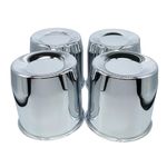 AYZH 4 Pack 5.15 Inch Center Caps Push Through for Trailer Truck RV Wheels Rims 5.15" Center Bore Chrome Steel