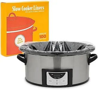 100 Pack Slow Cooker Liners, Clear Plastic Cooking Bags for Oval or Round Pot, 3-8 QT, Easy Clean Up, Regular Size, Disposable (13x21 in, Bulk Pack)