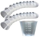 400 x 30ml Plastic Reusable Guided Measuring Cup Tablet Pill Tub Medicine Containers (4 Sleeves, 100 Cups per Sleeve)