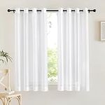 NICETOWN White Sheer Curtain Panels - See Through Grommet Voile Curtains for Bedroom Windows (2 Pieces, 54 Inches Wide x 63 Inches Long, White)