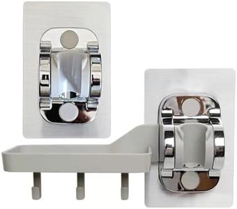 YICI Soporte de ducha de mano, soporte de cabezal de ducha, sin taladrar, adhesivo fuerte, soporte de ducha de mano, ángulo ajustable (juego de combinación (plateado)