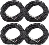 Seismic Audio QRW50FourPack 50-Feet Raw Wire to 1/4-Inch Speaker Cable, 16 Guage, PA/DJ/Home Audio