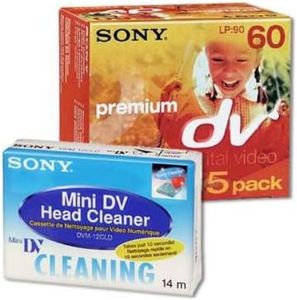 Sony 5 Pack 60 Min DVM Premium with Free Head Cleaner