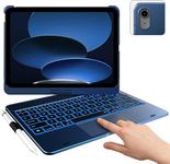 typecase Flexbook Touch Keyboard case for iPad 10th Generation (2022)-10.9 Inch,Touchpad,Exclusive 10-Colors Backlit,360° Rotable Viewing Angle, Bluetooth, Pencil Holder, Midnight Blue