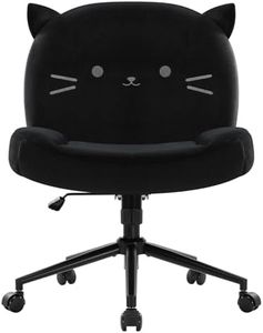 IWMH Office Chair without Armrests, Height-Adjustable Swivel Chair with Wheels, Desk Chair with Fabric Padding, Ergonomic Chair, Reading Chair with Wider Cushion for Sitting Cross-legged Seating