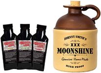 Personalized Moonshine Making Kit with 750ml Glass Moonshine Jug & Liquor Essence Flavorings (Peach, Cherry, Apple Pie Flavors) - Old Style, Liquor Whiskey Decanter Bottle & Essences Gift Set (B382)