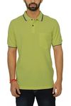 Celsius Men's Half Sleeve Double Tone Classic Solid Pique Polo with Pocket (6010_Lettuce Htr_L)