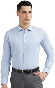 Van Heusen Men's Cotton Solid Slim Fit Formal Shirt (Vhsfbslpf74761_Faded Blue 42)